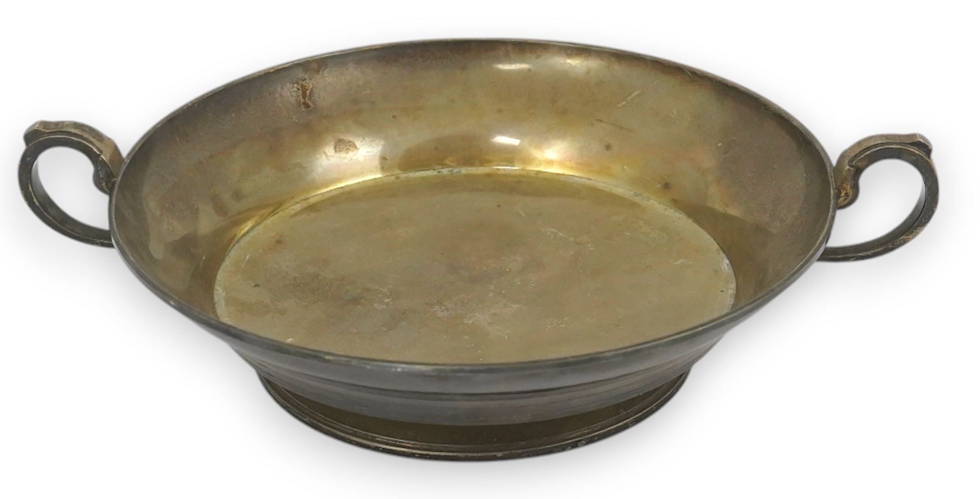 A George V silver shallow two handled bowl, by William Bruford & Sons Ltd